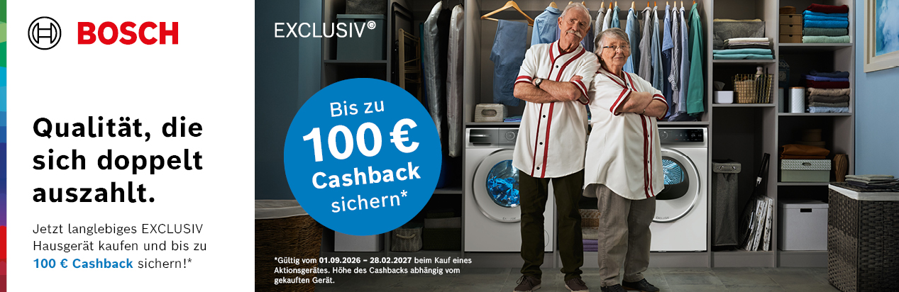 Cashback Aktion von Bosch mit 100 Euro Cashback.