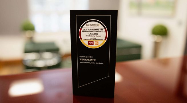 Das Konzept „Mieten statt Kaufen“ von Wertgarantie hat den Deutschen Award für Nachhaltigkeitsprojekte 2026 gewonnen. Foto: Wertgarantie