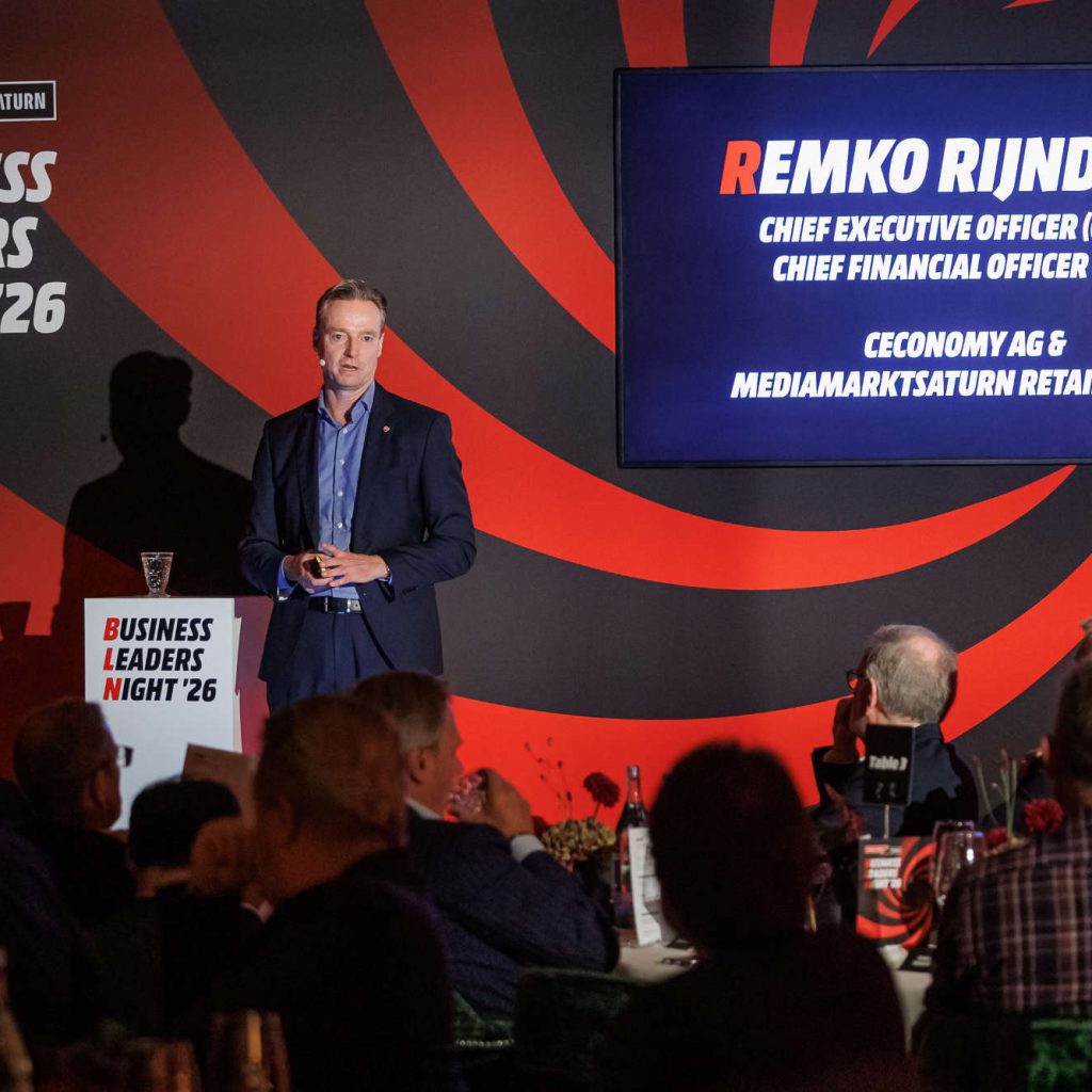 Remko Rijnders, Chief Executive Officer der Ceconomy AG und der MediaMarktSaturn Retail Group sowie Gastgeber des Abends.