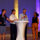 Vermittelten unter der Moderation von Milka Loff Fernandes erste Erfahrungswerte zum Euronics Cross Channel Retailing-Konzept (v.li.): Jan Pankrath, Berlin, Frank Schipper, Lüdinghausen, und Ludger Block, Friesoythe. ESC - CCR-Panel