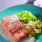 Krups Prep & Cook - Lachs auf Lauchgemuese mit Kartoffelwuerfeln, S.102 Krups Prep & Cook - Lachs auf Lauchgemuese mit Kartoffelwuerfeln, S.102